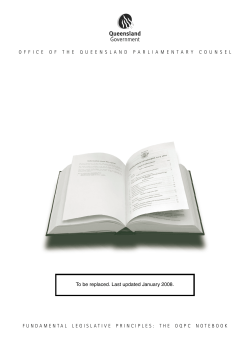 The OQPC Notebook - Queensland Legislation