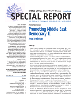 Promoting Middle East Democracy II Arab Initiatives Summary