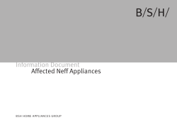 Information Document Affected Neff Appliances