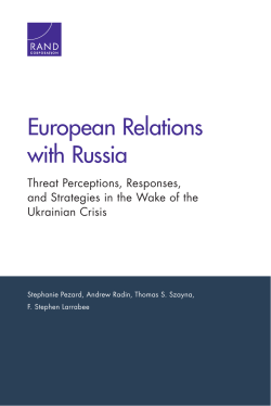 European Relations with Russia: Threat Perceptions, Responses