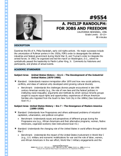 a. philip randolph: for jobs and freedom