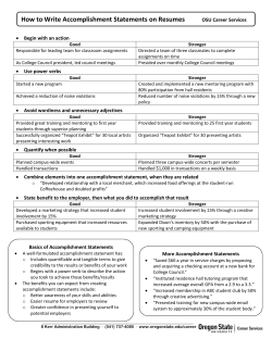 How to Write Accomplishment Statements on Resumes