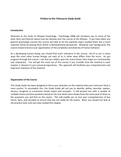 Preface to the Telecourse Study Guide