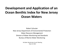 Development of an Ocean Benthic Index for New Jersey Ocean Waters