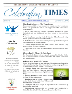 Sept 27 Times - Celebration Church Barrie