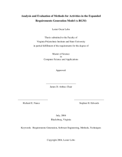 Analysis and Evaluation of Methods for Activities in the Expanded