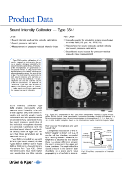 Product Data Sheet: Sound Intensity Calibrator — Type 3541