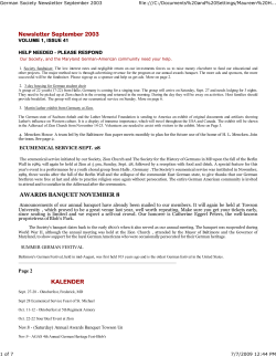 Newsletter Sept. 2003 - German Society of Maryland