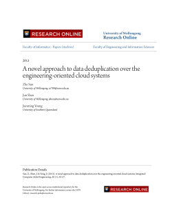 A novel approach to data deduplication over the
