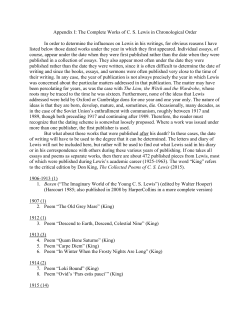 Complete Works of C. S. Lewis in Chronological Order