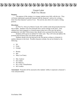 Unsent Letter Walk Two Moons