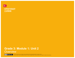 Grade 3: Module 1: Unit 2 Overview