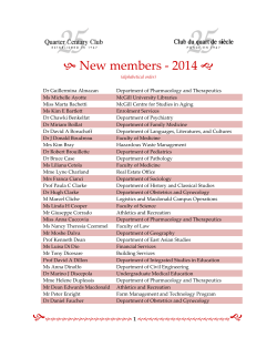 New members - 2014 - McGill University