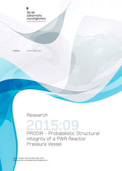 2015:09 PROSIR - Probabilistic Structural Integrity of a PWR