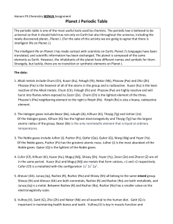Planet J Periodic Table