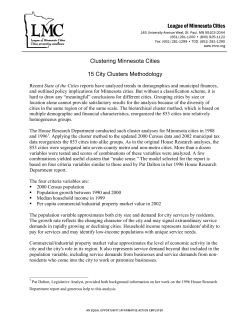 Clustering Minnesota Cities: 15 City Clusters Methodology