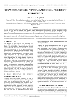 organic solar cells: principles, mechanism and recent