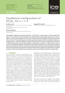 Equilibrium configuration of H2On for n=1-3