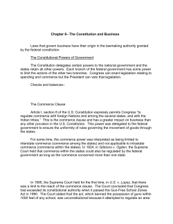 Chapter 6&ndash; The Constitution and Business Laws that govern