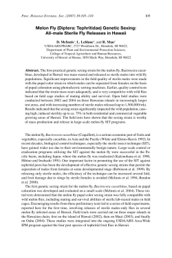 Melon Fly (Diptera: Tephritidae) Genetic Sexing: All