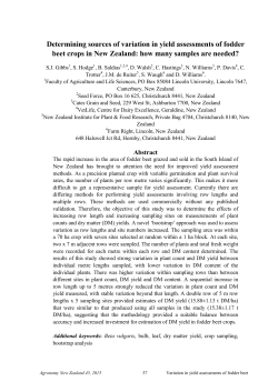 Determining sources of variation in yield assessments of fodder beet