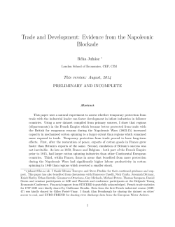 Trade and Development: Evidence from the Napoleonic Blockade