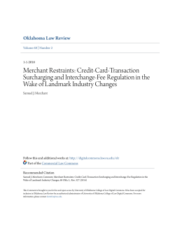 Merchant Restraints: Credit-Card-Transaction Surcharging and