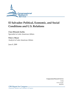 El Salvador: Political, Economic, and Social Conditions and U.S.
