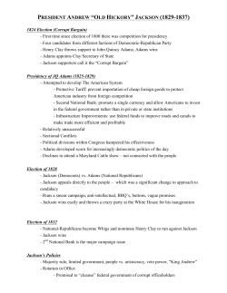 Andrew Jackson`s Presidency