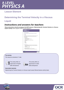 Determining the Terminal Velocity in a Viscous Liquid