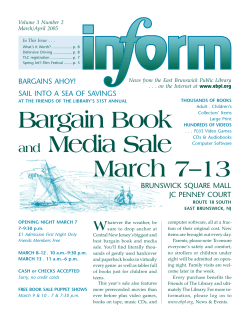 BARGAINS AHOY! - East Brunswick Public Library