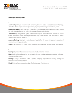 Glossary of Printing Terms