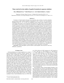 Time-resolved in situ studies of apatite formation