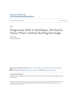 Danger in the DMCA Safe Harbors