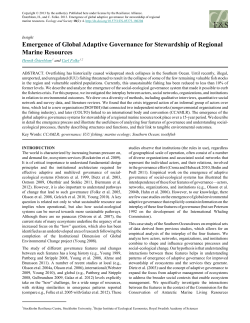 Emergence of Global Adaptive Governance for Stewardship of