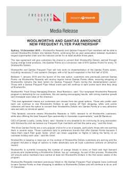 woolworths and qantas announce new frequent flyer partnership