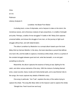 Chris 5/1/15 Robinson Literary Analysis/ 6 Leviathan: the Beast