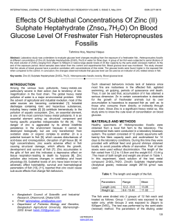(II) Sulphate Heptahydrate (Znso4.7H2O) On Blood Glucose Level Of
