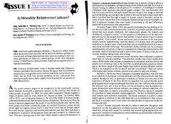 Cultural Relativism and Cultural Values