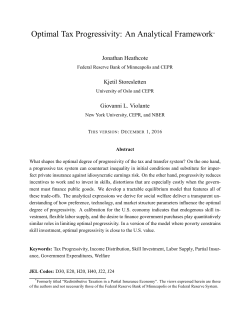 Optimal Tax Progressivity: An Analytical Framework*