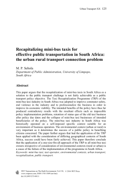 Recapitalizing mini-bus taxis for effective public