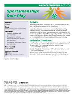 4-H Sportsmanship Activity