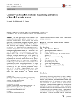 Geometry and reactor synthesis: maximizing conversion of the ethyl