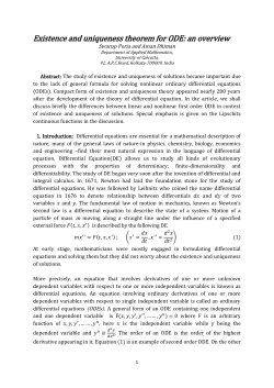 Existence and uniqueness theorem for ODE: an overview