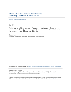 Nurturing Rights: An Essay on Women, Peace and International