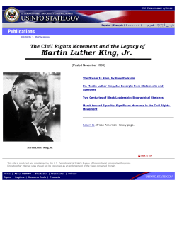 The Civil Rights Movement and the Legacy of Martin