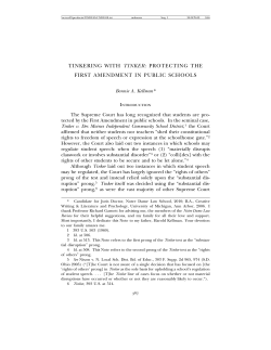 tinkering with tinker - Notre Dame Law Review