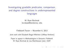 Investigating gradable predicates, comparison