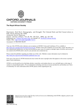 Depression, Dust Bowl, Demography, and Drought: The Colonial