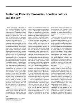 Protecting Posterity: Economics, Abortion Politics, and